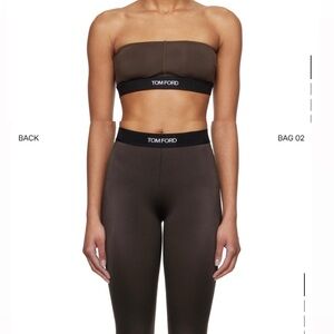 Tom Ford Brown Strapless Top and Leggings Set